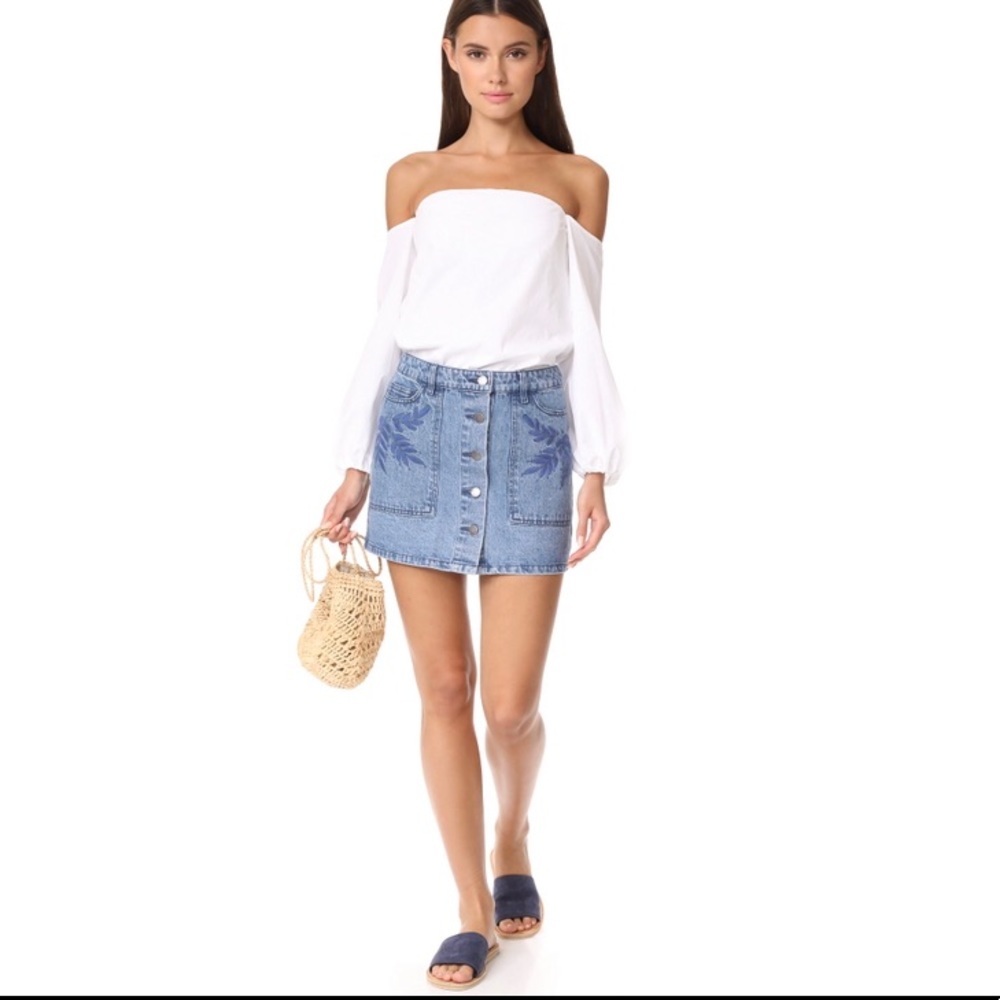 Rebecca Minkoff Rufus Mini Denim Button Down Skirt  Size 25/XS